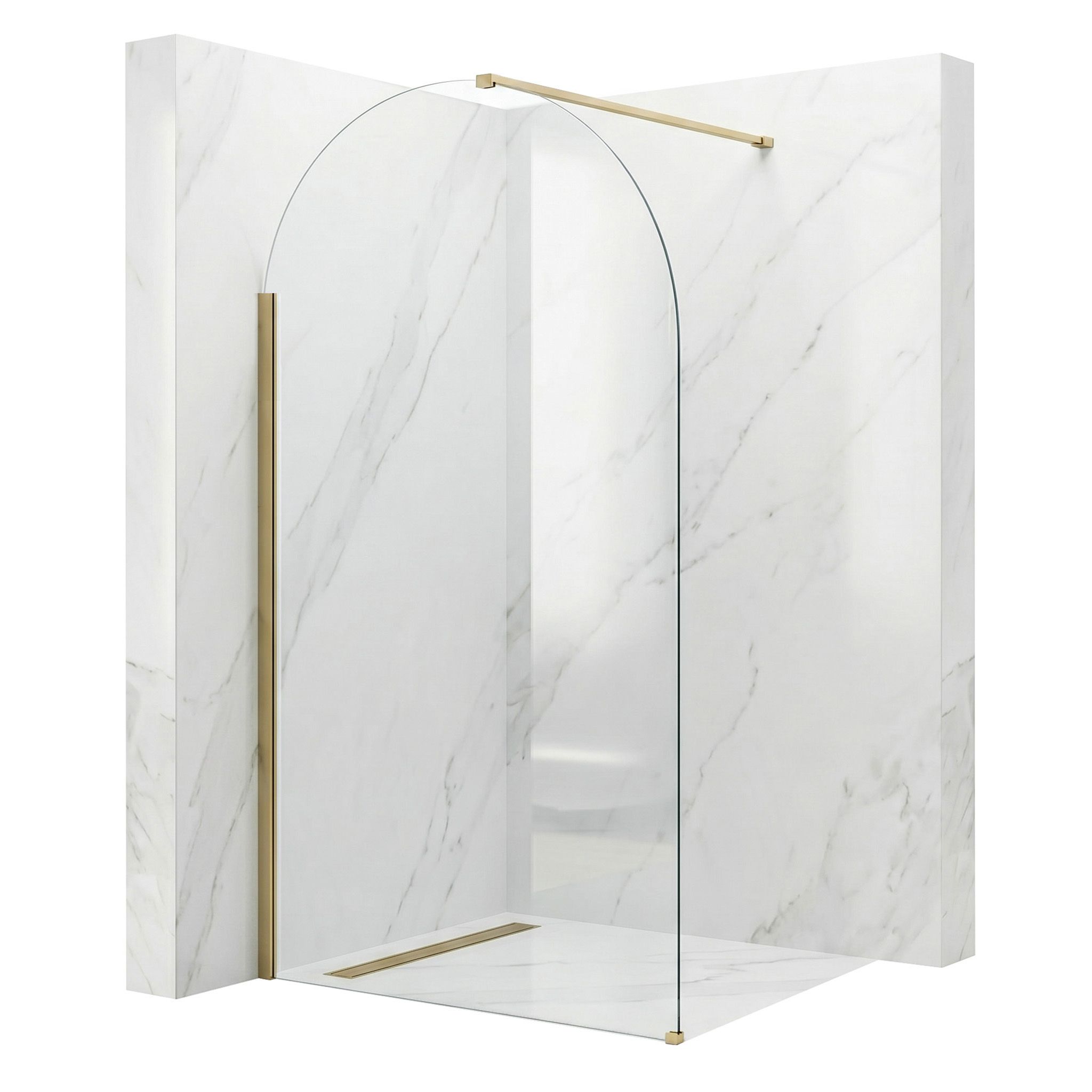 REA Duschvägg Heaven 120 Borstat Guld, 0,8x120x200cm