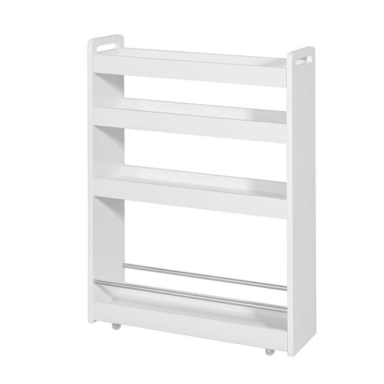 SoBuy, Skåp med hjul, Skåp för tvättmaskin, vit, NSR01-W