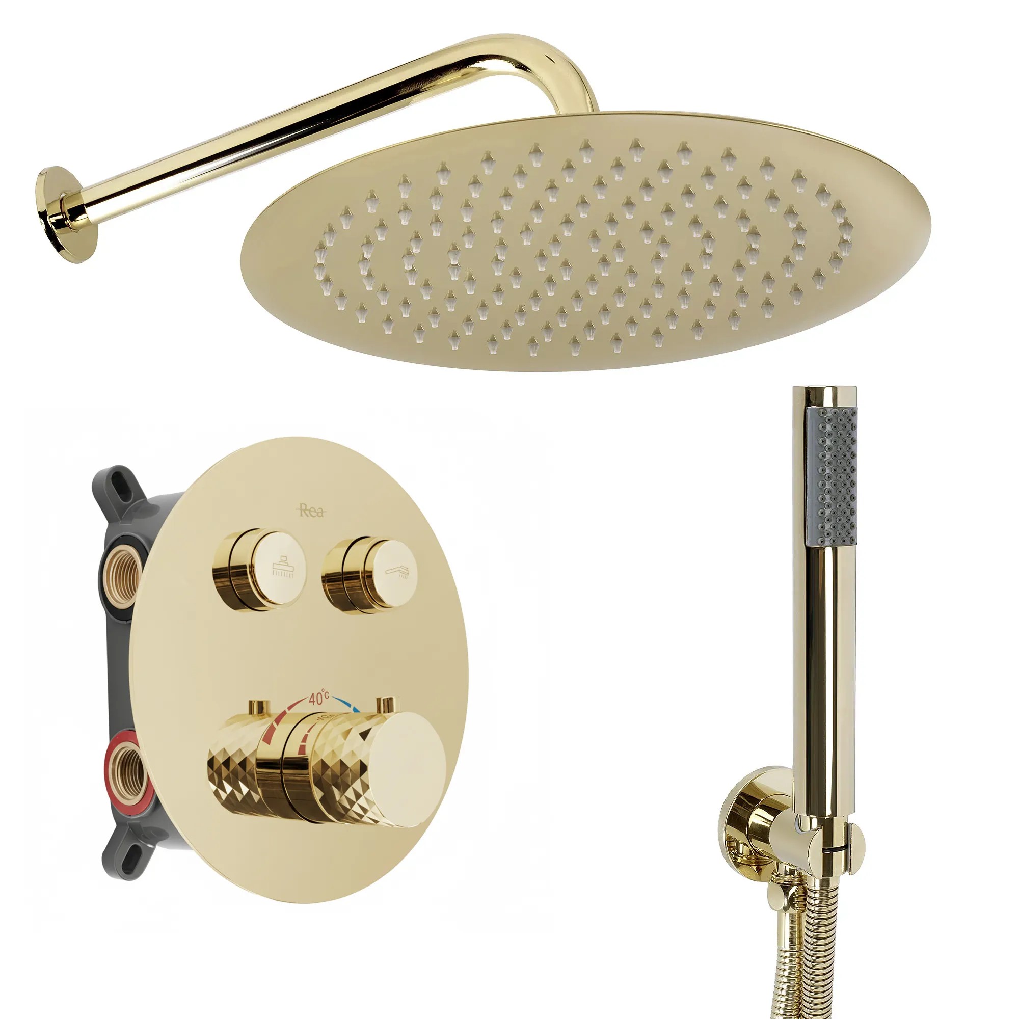 REA Duschset lungo diamond Guld, 36x19x19cm