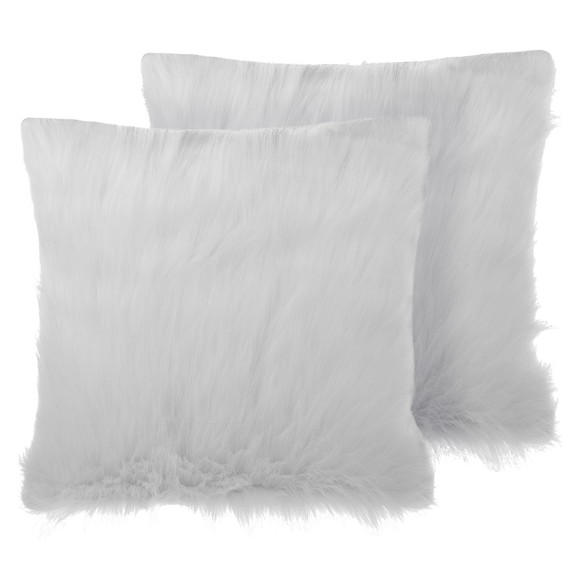 Set med 2 prydnadskuddar DAISY 45 x 45 cm Fuskpäls Ljusbeige Monokromt
