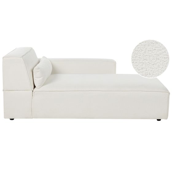 Vänstervänd schäslong HELLNAR Bouclé Off-White