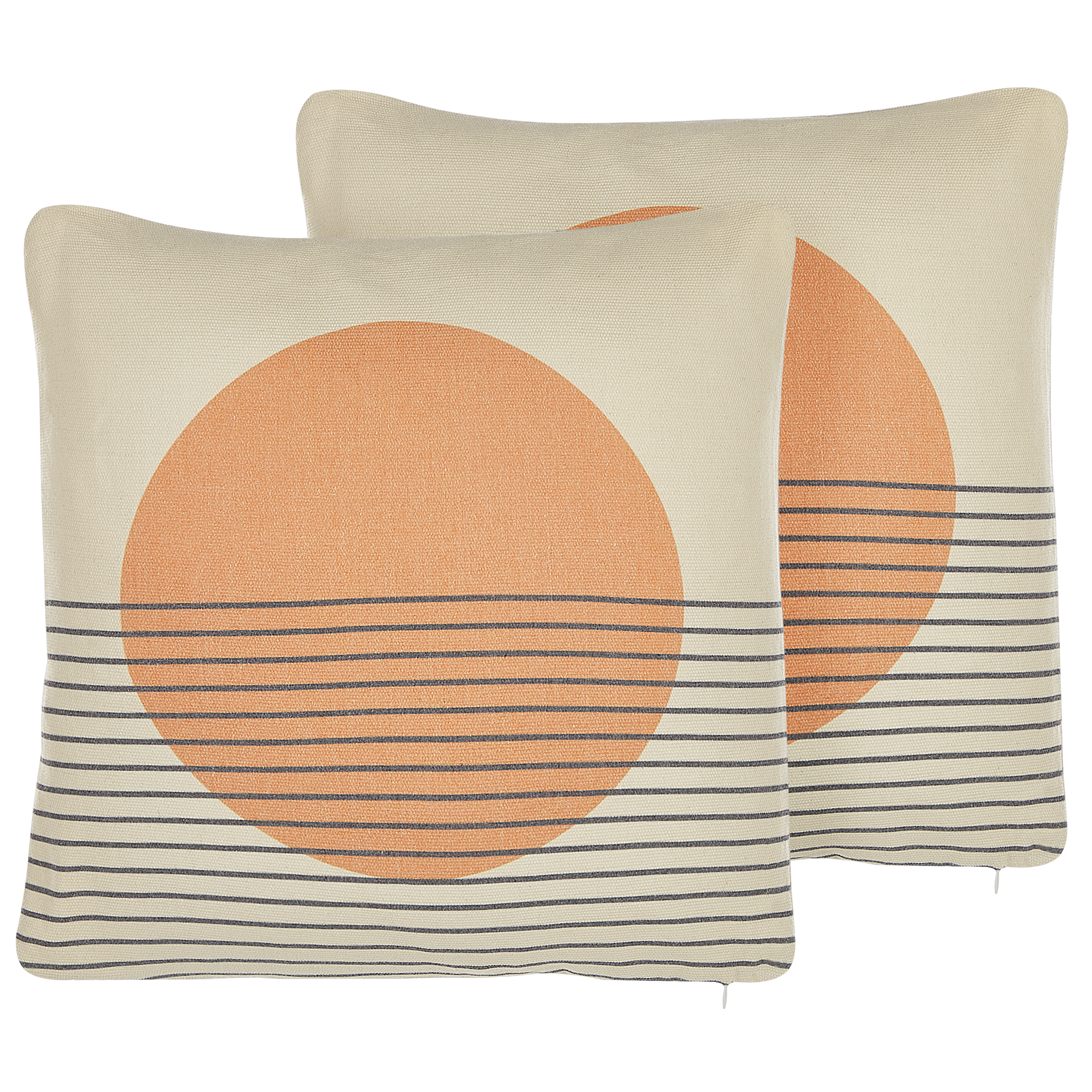 Set med 2 prydnadskuddar MOONFLOWER 45 x 45 cm Vit Geometriskt tryck