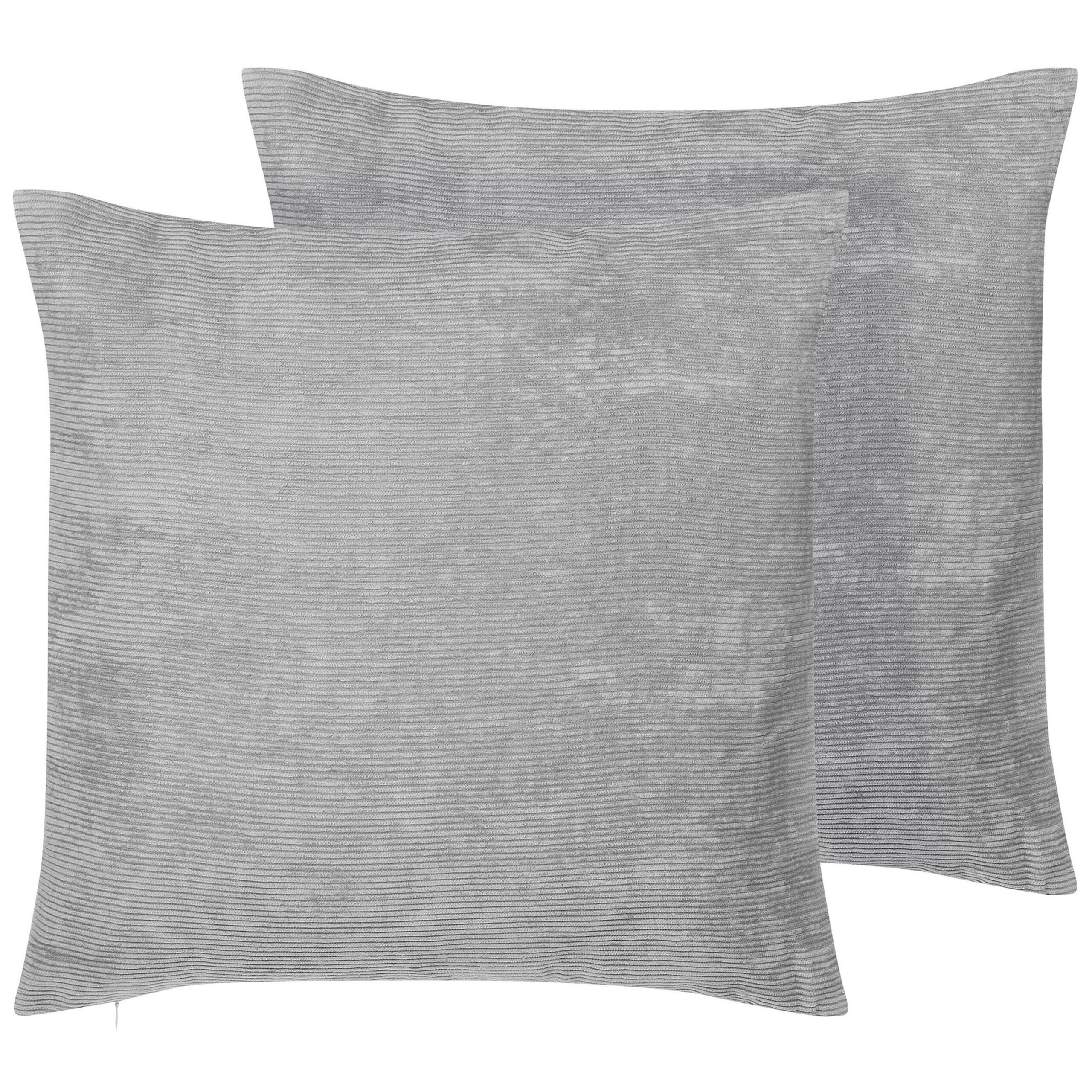 Set med 2 prydnadskuddar NOLANA 45 x 45 cm Grå Monokromt