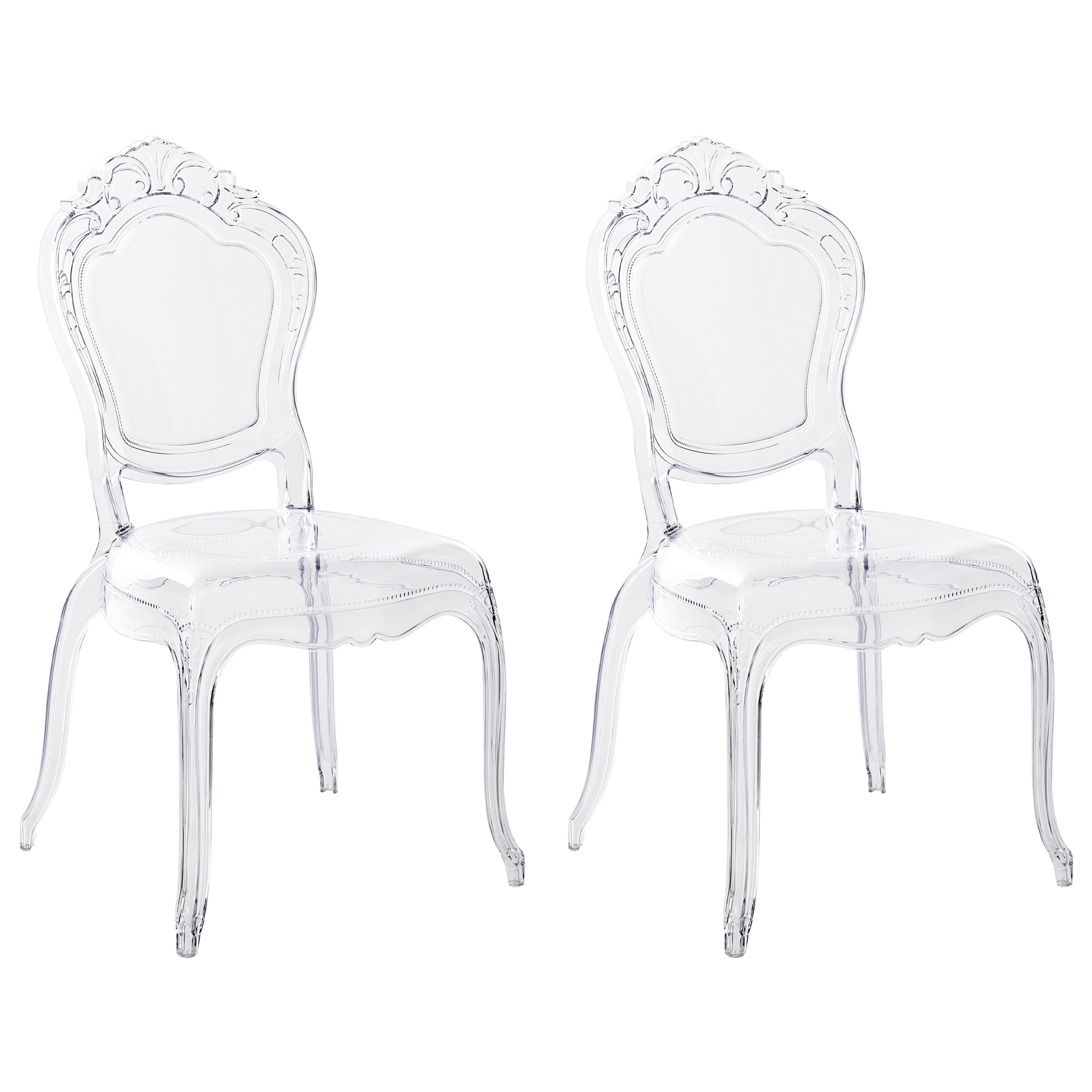 Set med 2 matstolar VERMONT Transparent