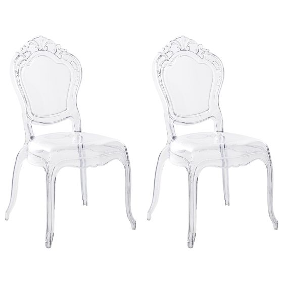 Set med 2 matstolar VERMONT Transparent