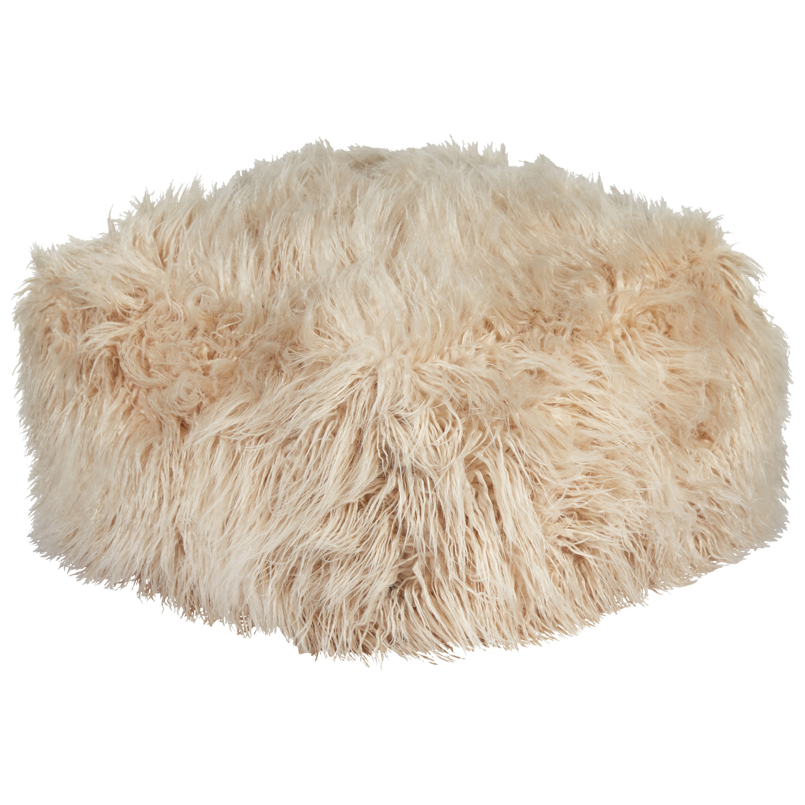 Sittpuff CONROE Fuskpäls Beige