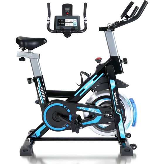 NETTLIFE Ergometer för hemmacykel, med magnetiskt motstånd - Inomhusmotionscykel med LCD-skärm och surfplattahållare