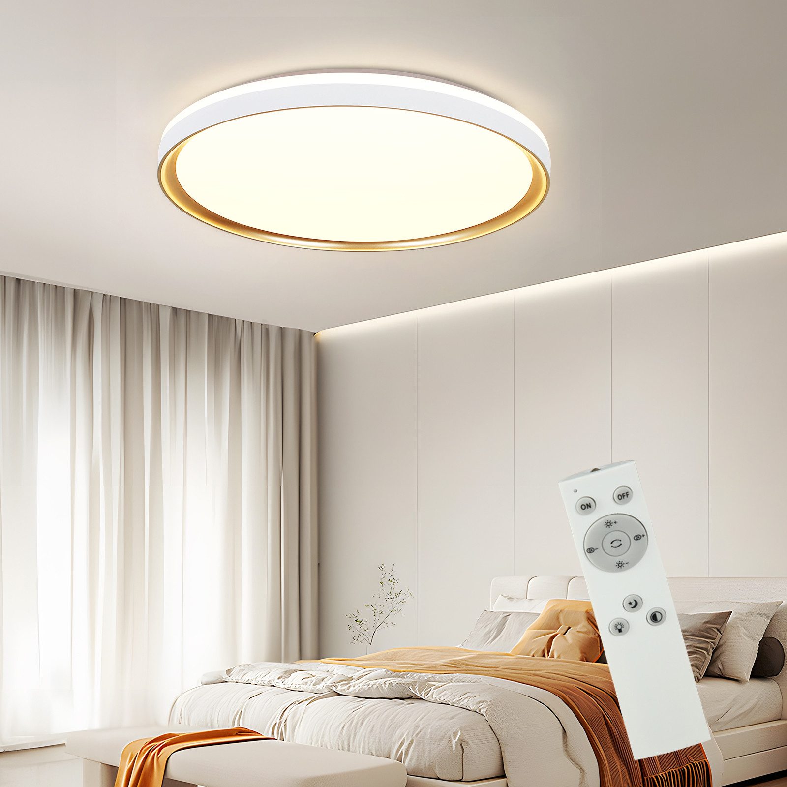 NETTLIFE LED-taklampa, 18W 30cm, dimbar för sovrummetMed fjärrkontrollKök, modern rundKökslampa för vardagsrummet