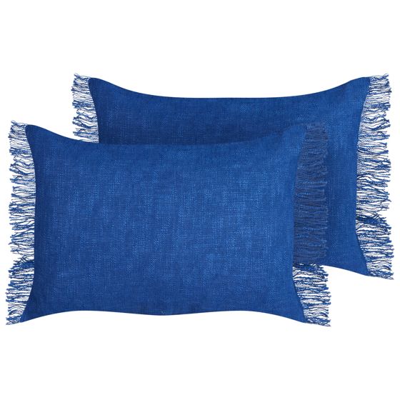 Set med 2 prydnadskuddar MABA 50 x 35 cm Bomull Marinblå Monokromt