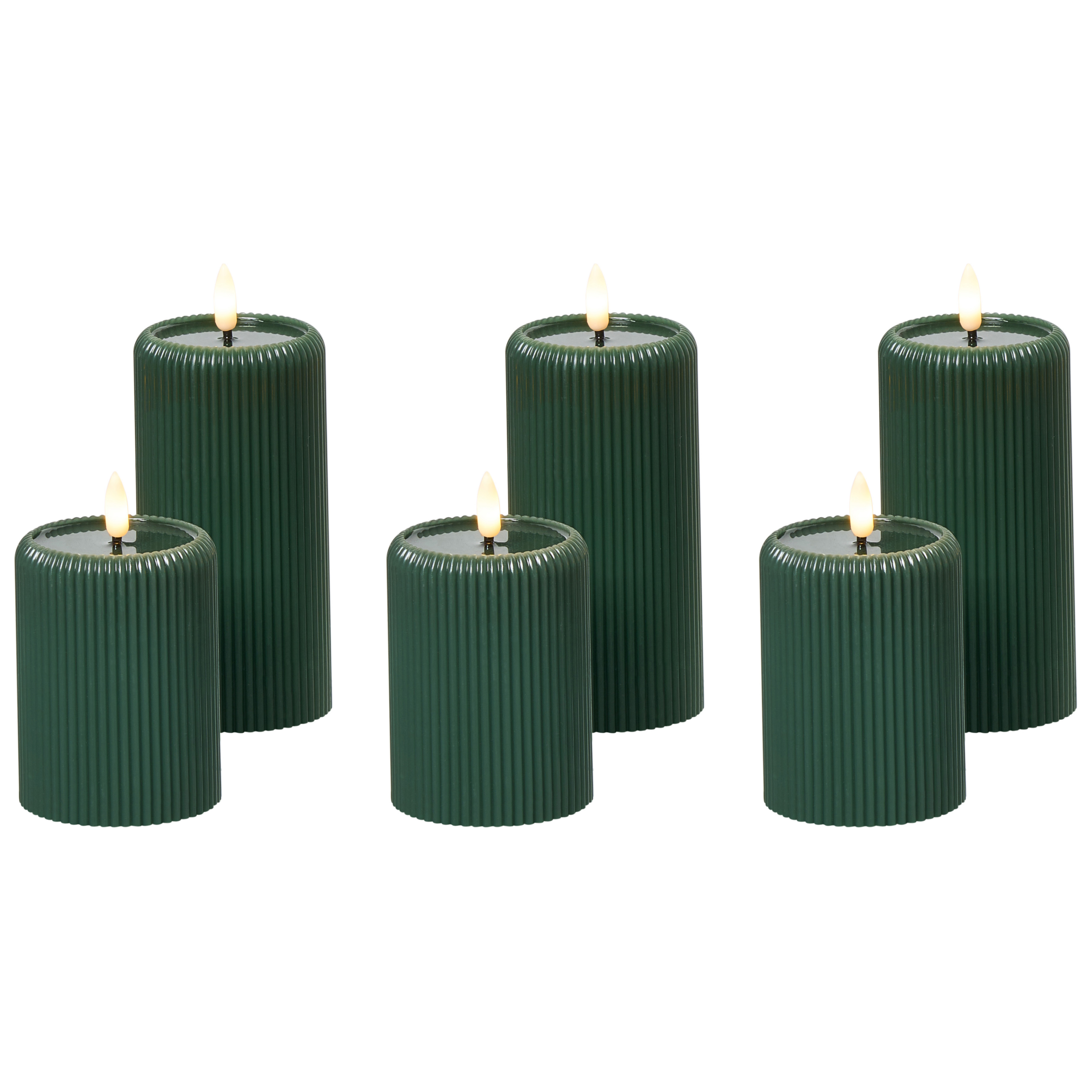 Set med 6 LED-ljus NOISETTE 10/16 cm Grön