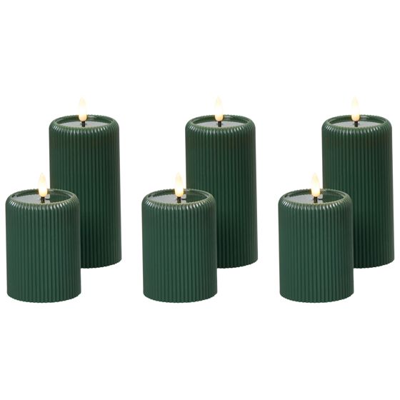 Set med 6 LED-ljus NOISETTE 10/16 cm Grön