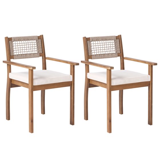 Set med 2 trädgårdsstolar SUMIRAGO Akaciaträ Ljusbrun