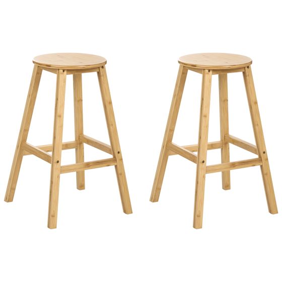 Set med 2 barstolar ANCELLE Bambu Ljusbrun