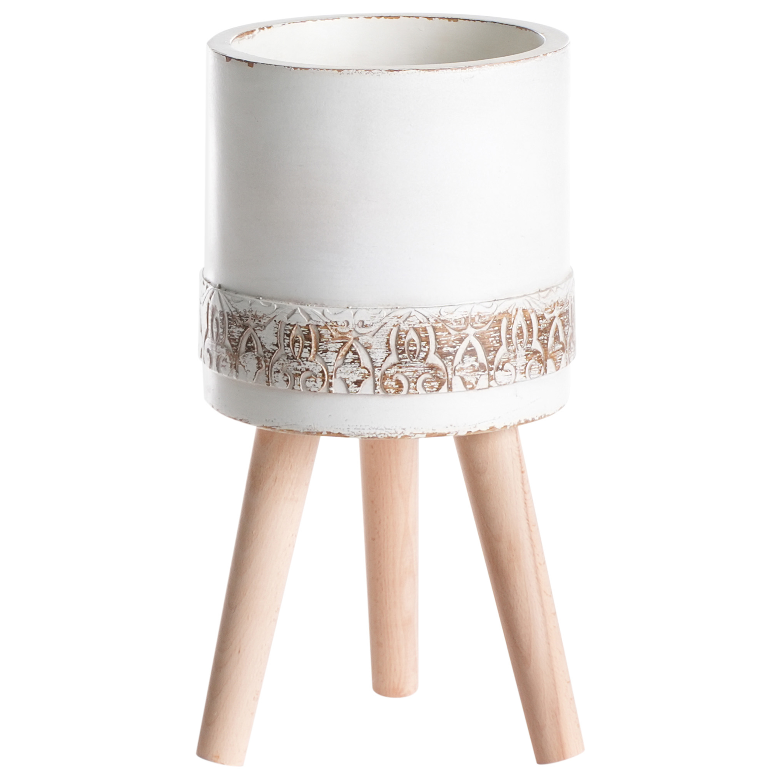 Upphöjd växtkruka SKIATOS 22 cm Off-White