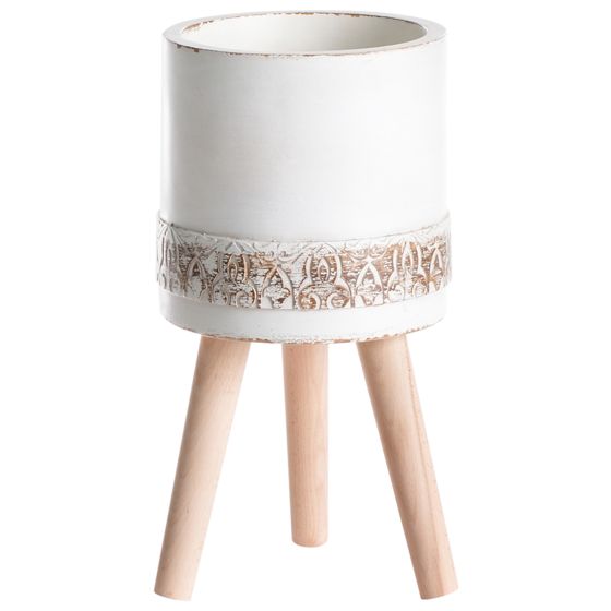 Upphöjd växtkruka SKIATOS 22 cm Off-White
