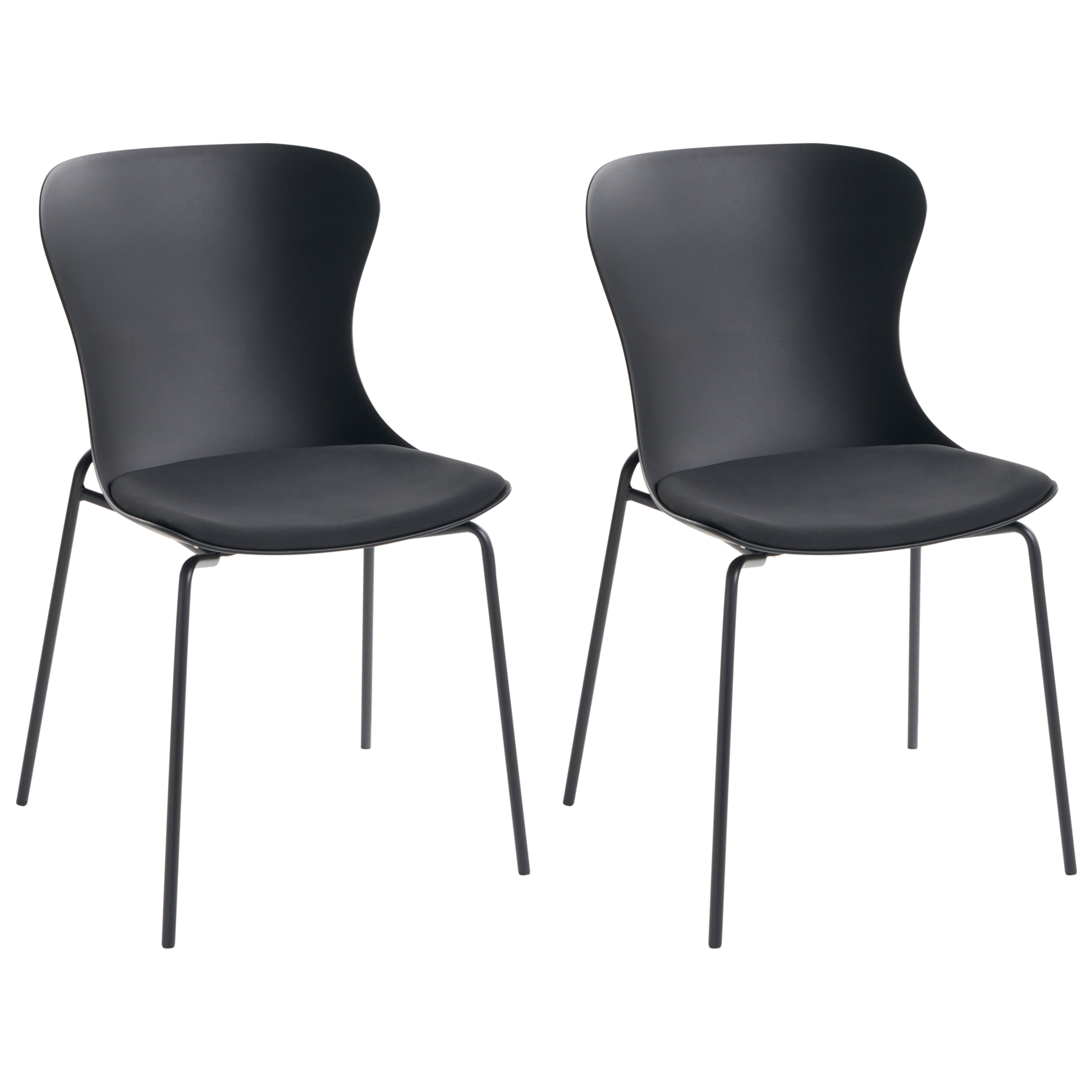 Set med 2 matstolar PITSBURG Svart