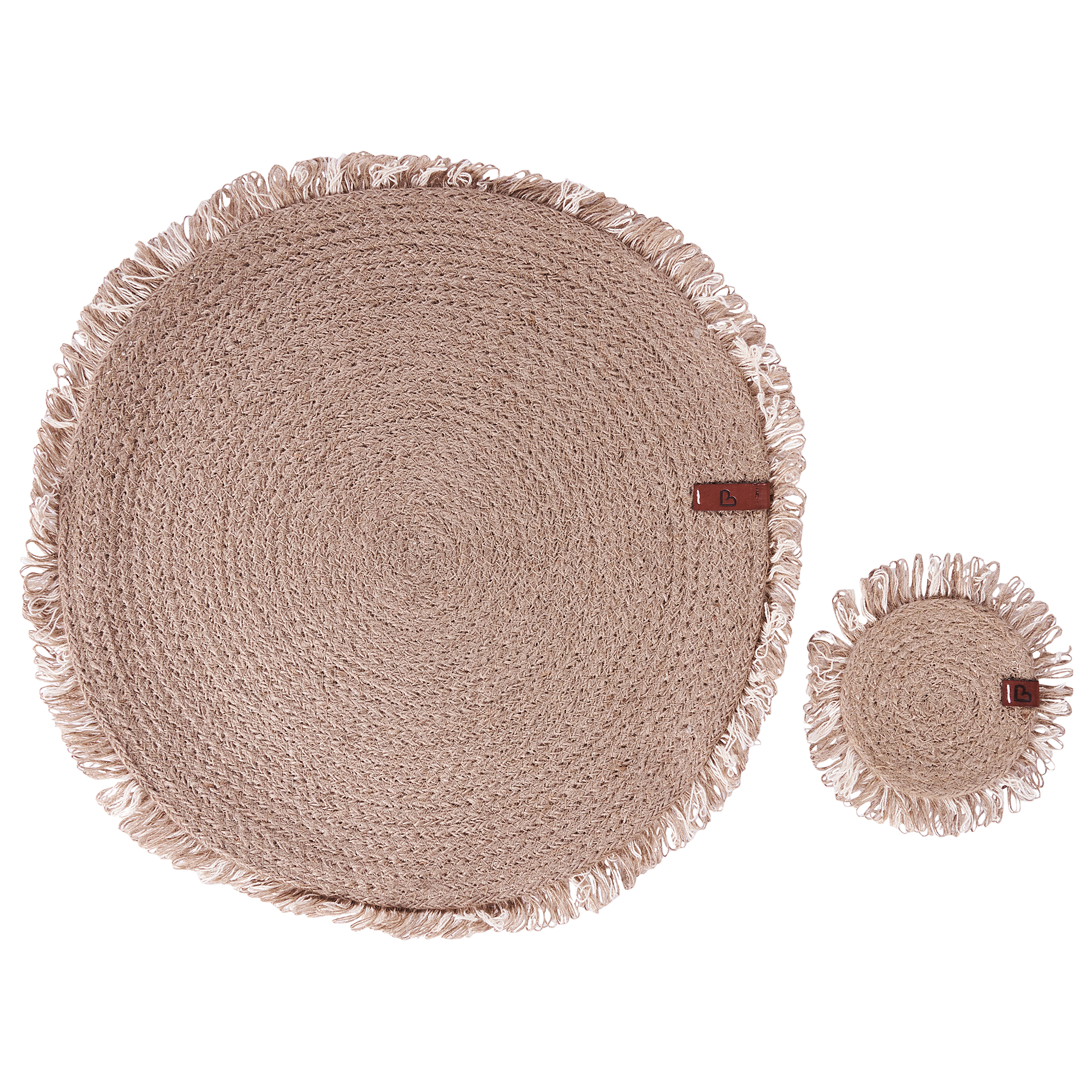 Bordstabletter och glasunderlägg 12-pack RIBBERY Jute Naturlig
