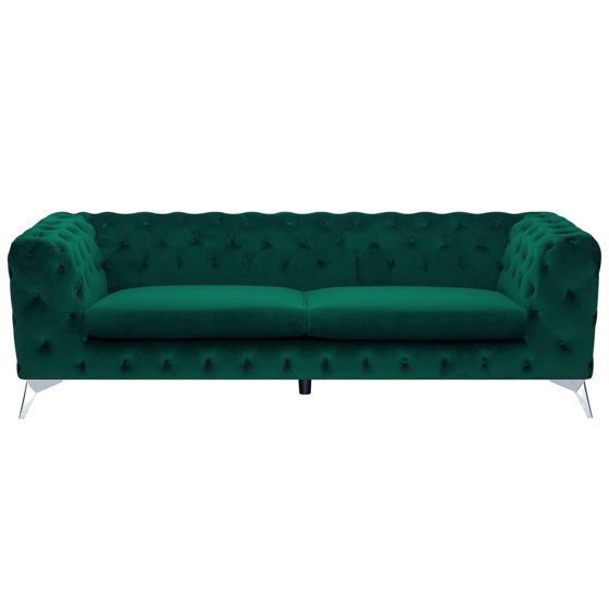 Soffa 3-sits SOTRA Sammet Smaragdgrön