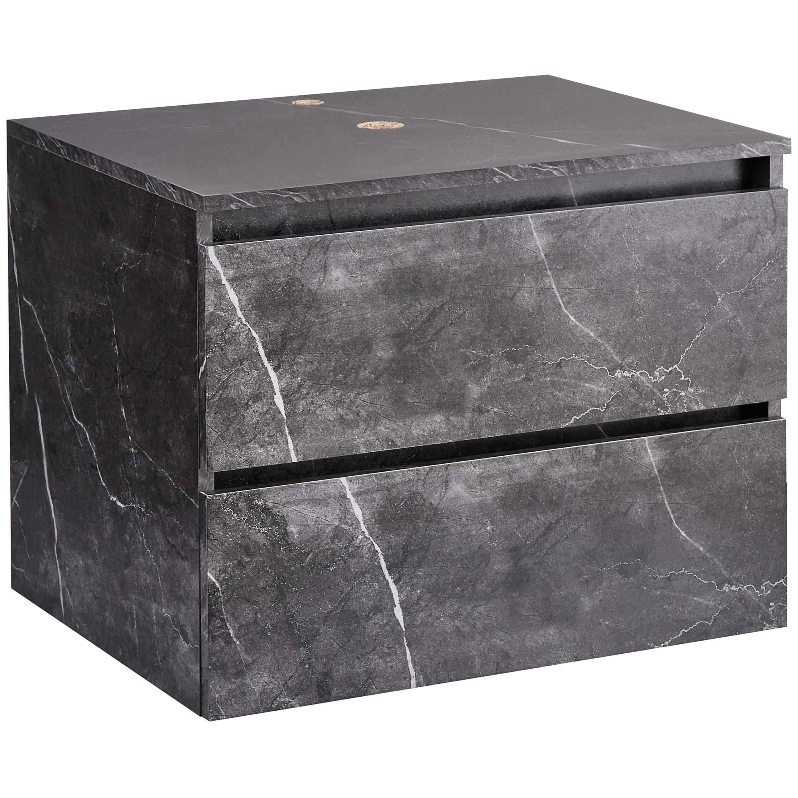Väggmonterad kommod SERRA 60 cm Svart marmor