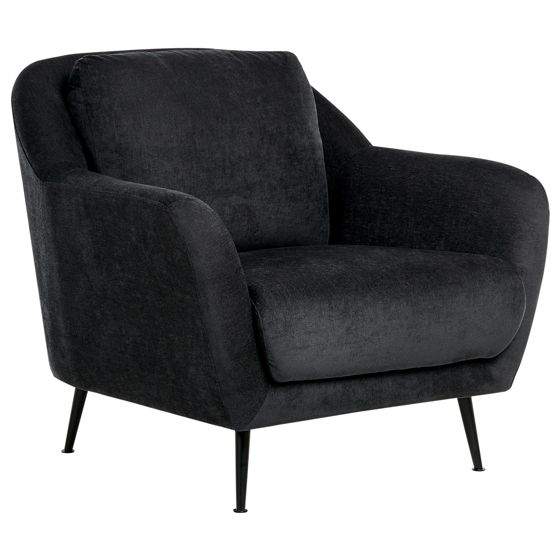 Fåtölj EIBY Chenille Svart
