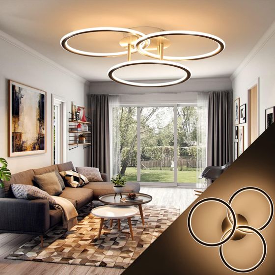 NETTLIFE LED - taklampa, modern, ringformad, ljus, varm, vit, 3000K, 41W, 3 lågor