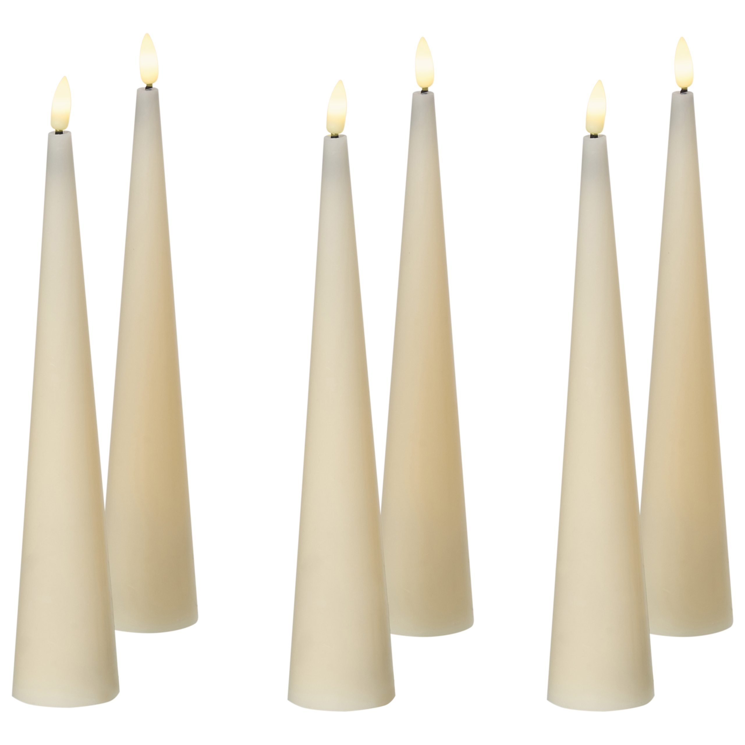 Set med 6 LED-ljus AURUM 28 cm Off-White