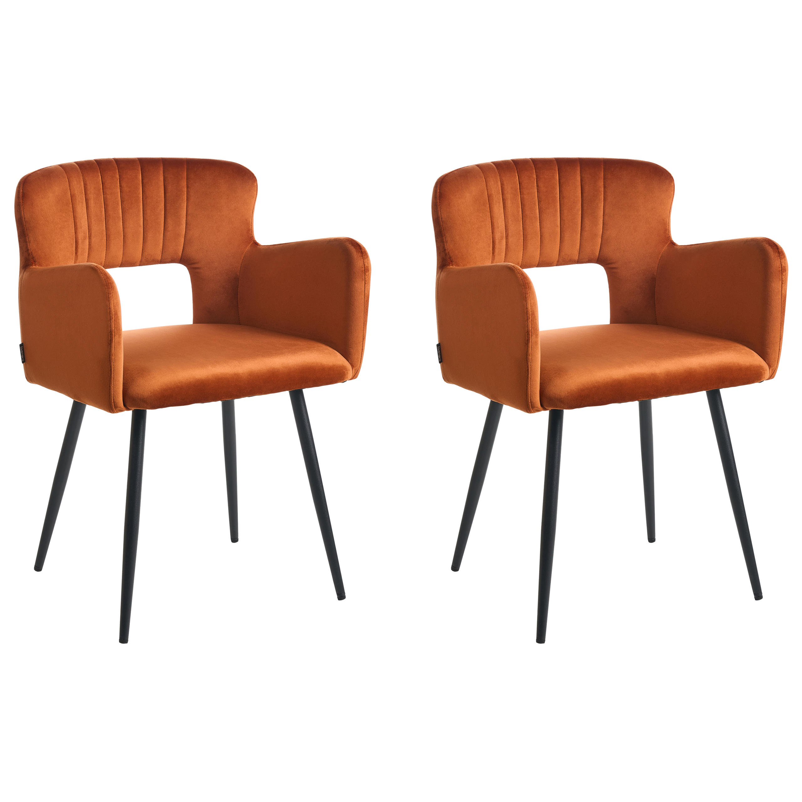 Set med 2 matstolar SANILAC Sammet Orange
