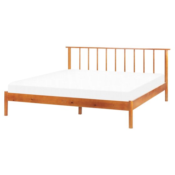 Säng med lamellram Furu BARRET 160 x 200 cm Brun