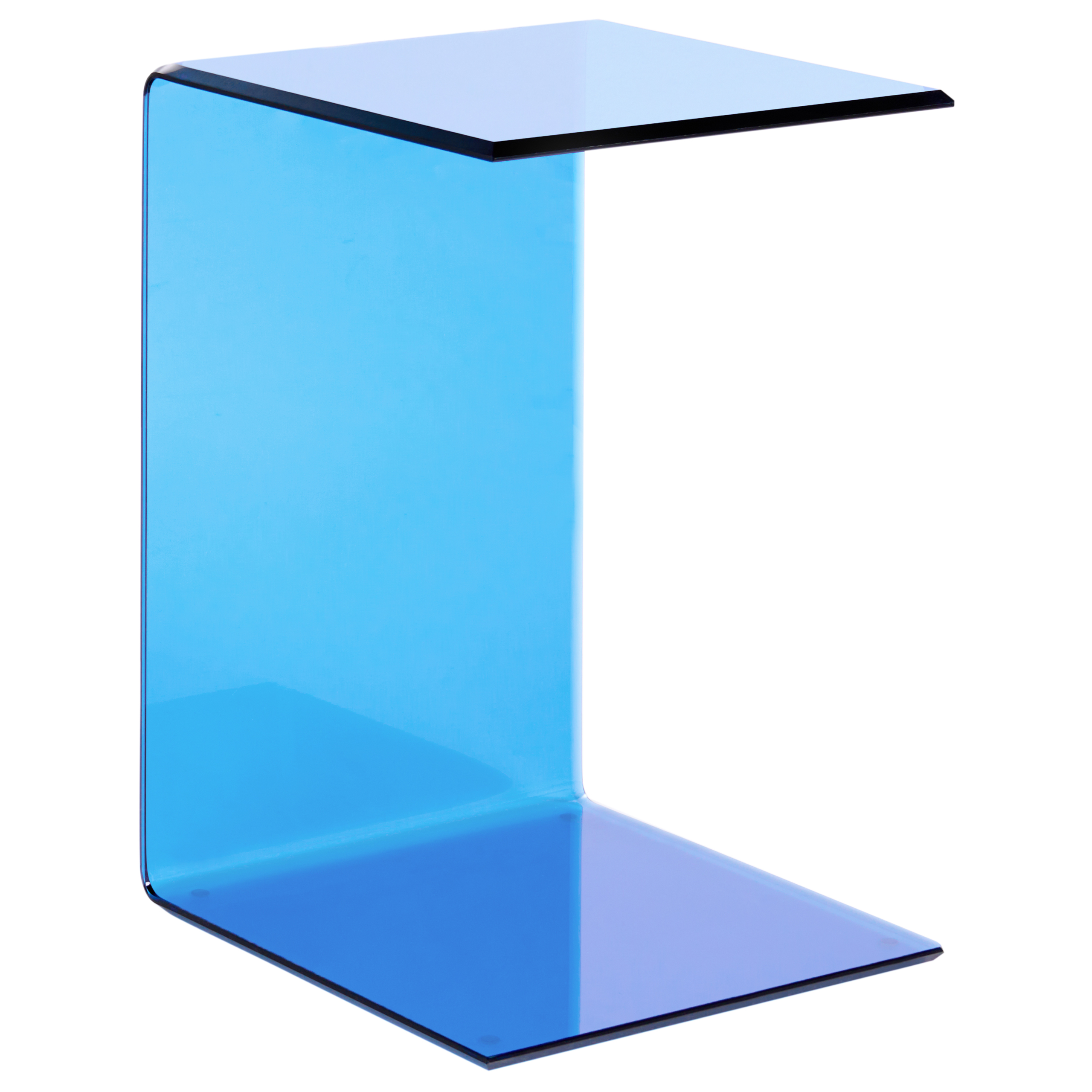 Sidobord LOURDES Härdat glas Blå