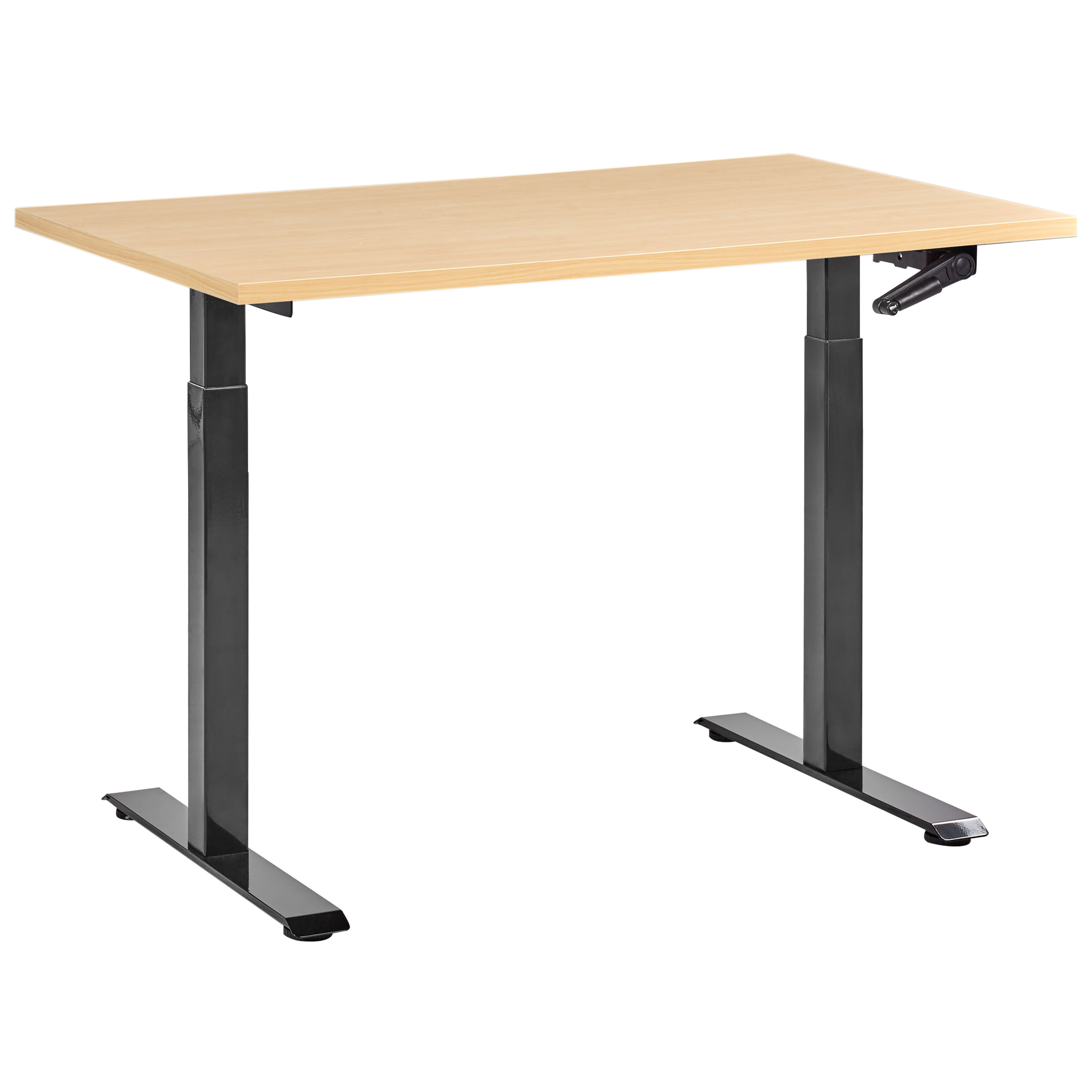 Manuellt höj- och sänkbart skrivbord DESTINES 120 cm 72 cm Svart/ Ljusbrun
