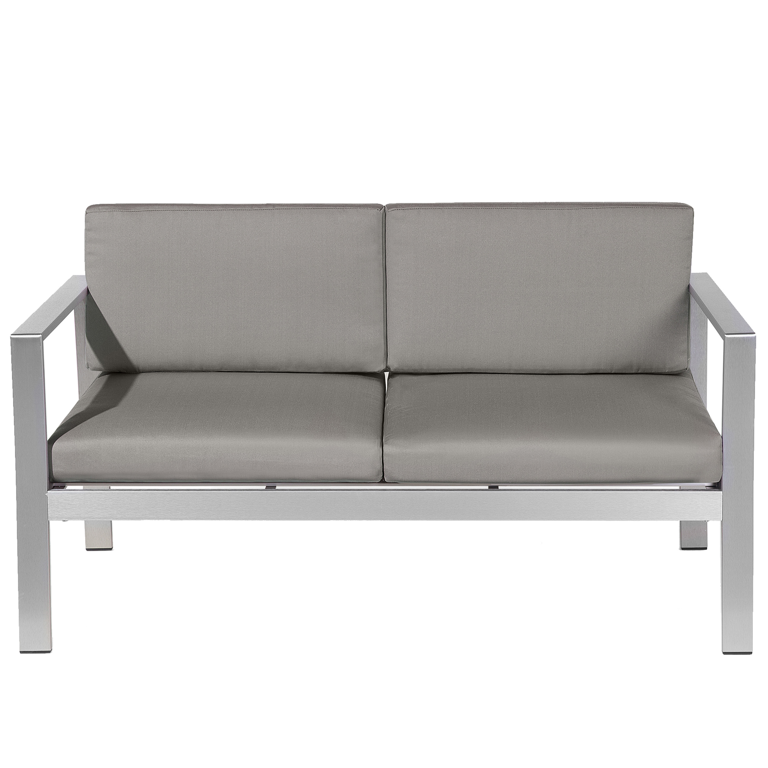 Trädgårdsbänk med dyna SALERNO 142 cm Metall Mörkgrå