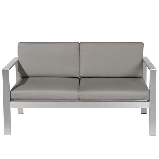Trädgårdsbänk med dyna SALERNO 142 cm Metall Mörkgrå