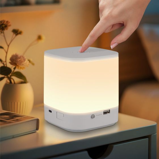 NETTLIFE LED-bordslampset med 1800mAh uppladdningsbart batteri, 3000-6500K USB-touchdimmer, 3 färgtemperaturer