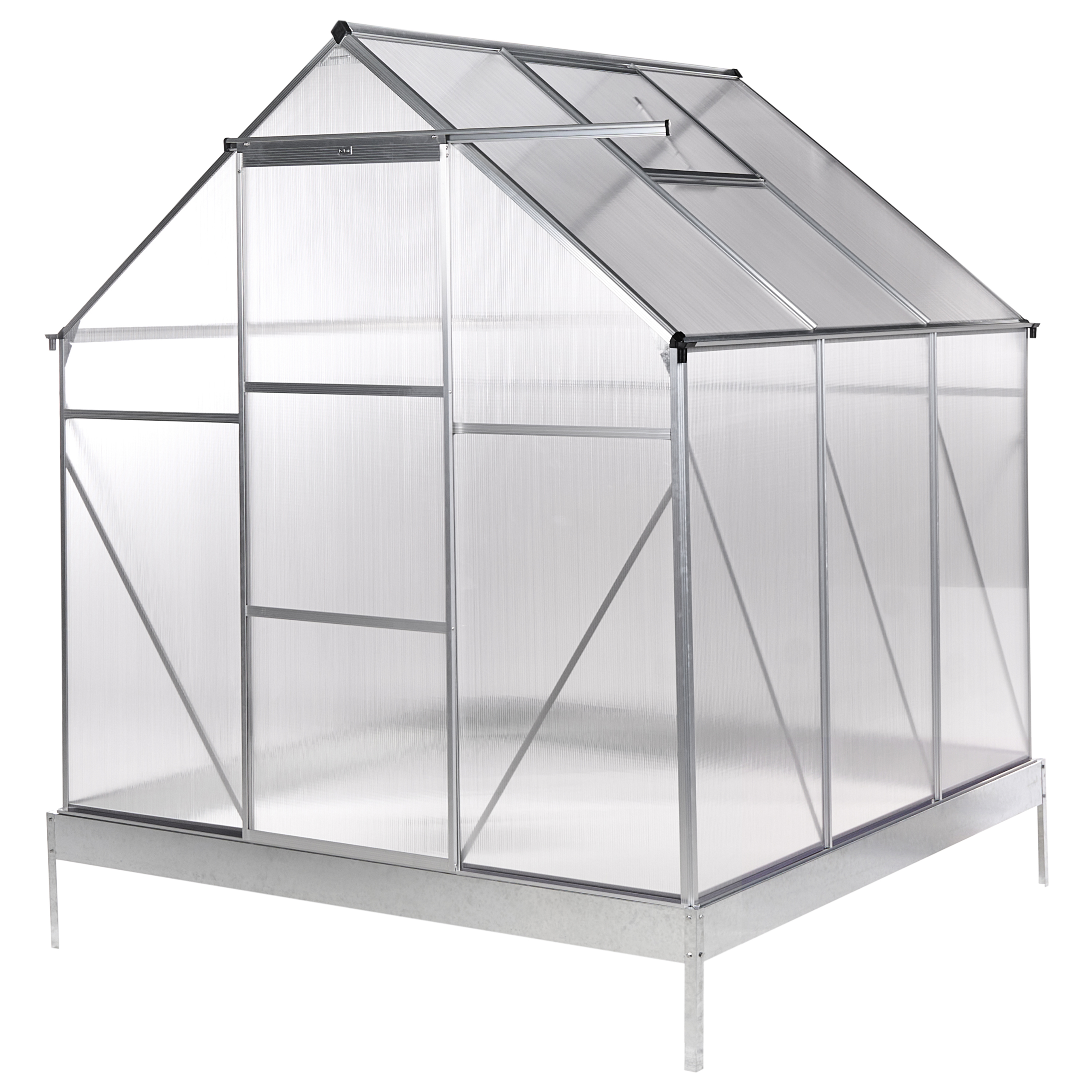 Växthus för trädgård APULIA 191 cm 190 cm Silver