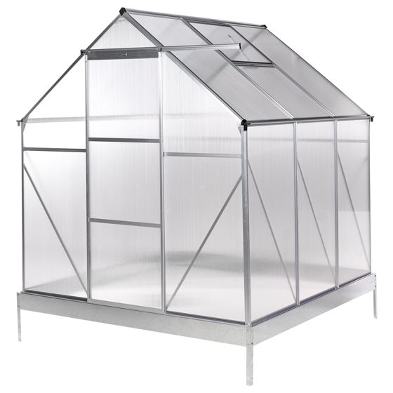 Växthus för trädgård APULIA 191 cm 190 cm Silver