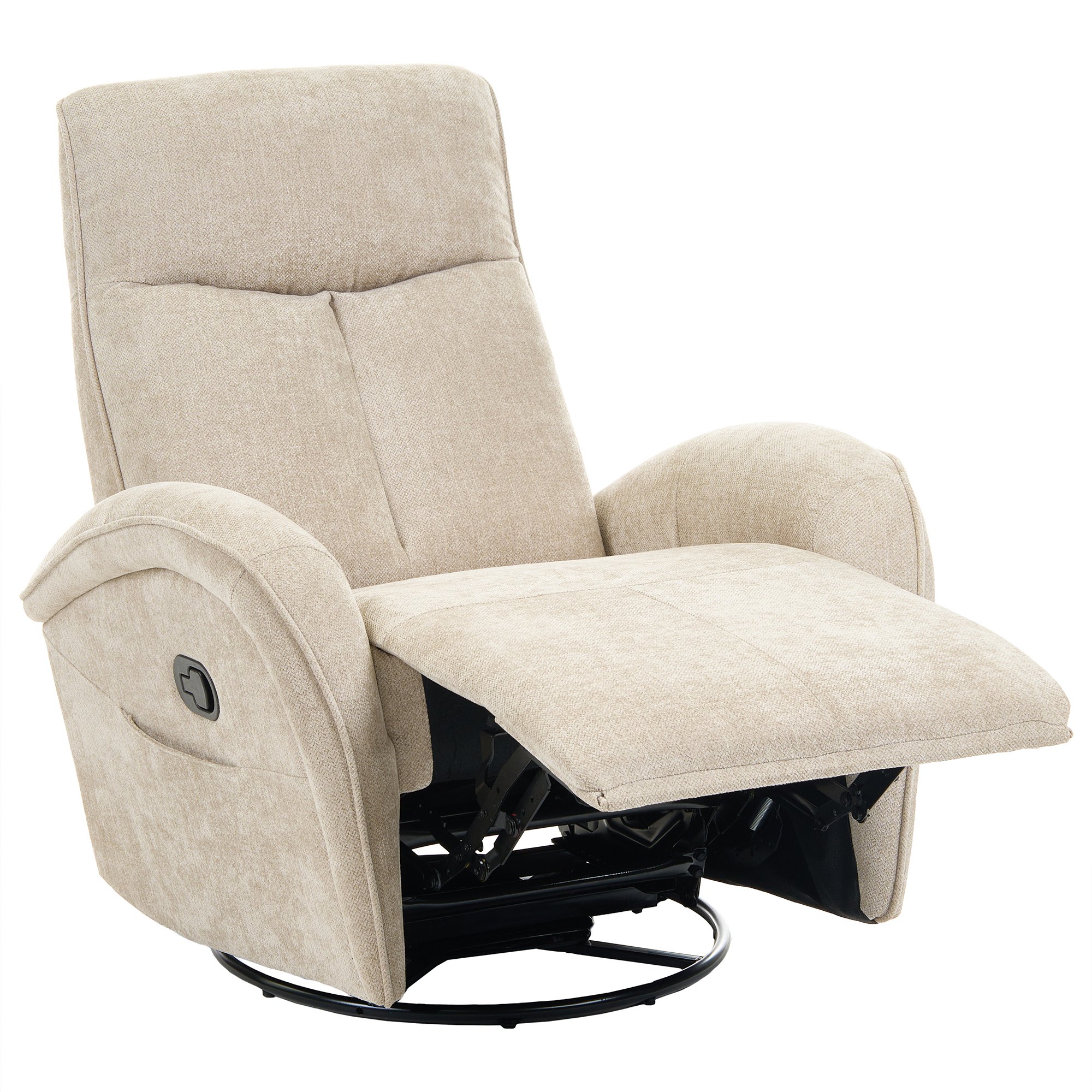 Gungande fåtölj DANAE Vridbar Chenille Ljusbeige