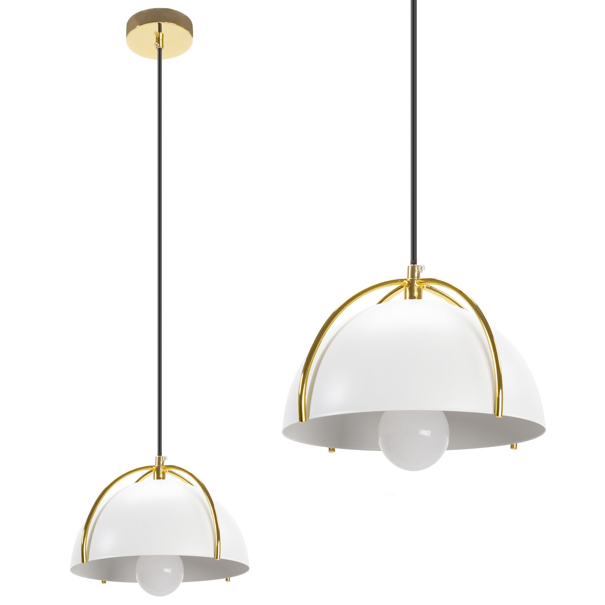 TOOLIGHT hängande taklampa APP1216-1CP Guld/Vit 13x23x13cm