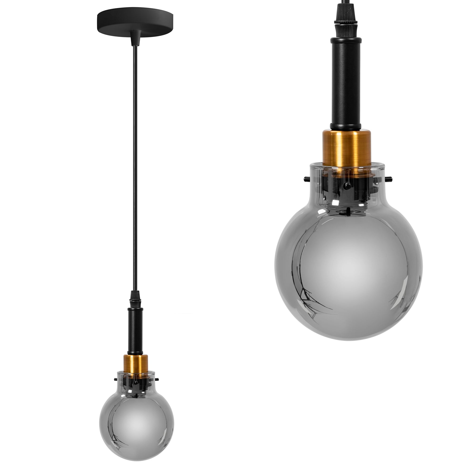 TOOLIGHT hängande taklampa APP1124-1CP Svart/Guld 15x10x15cm