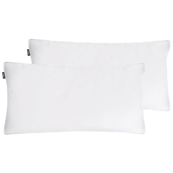 Set med 2 sovkuddar VIHREN Låg 40 x 80 cm Ankfjädrar och dun Vit
