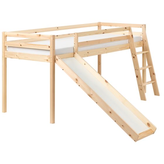 Loftsäng Furu STAPLE 90 x 200 cm med rutschkana Ljusbrun