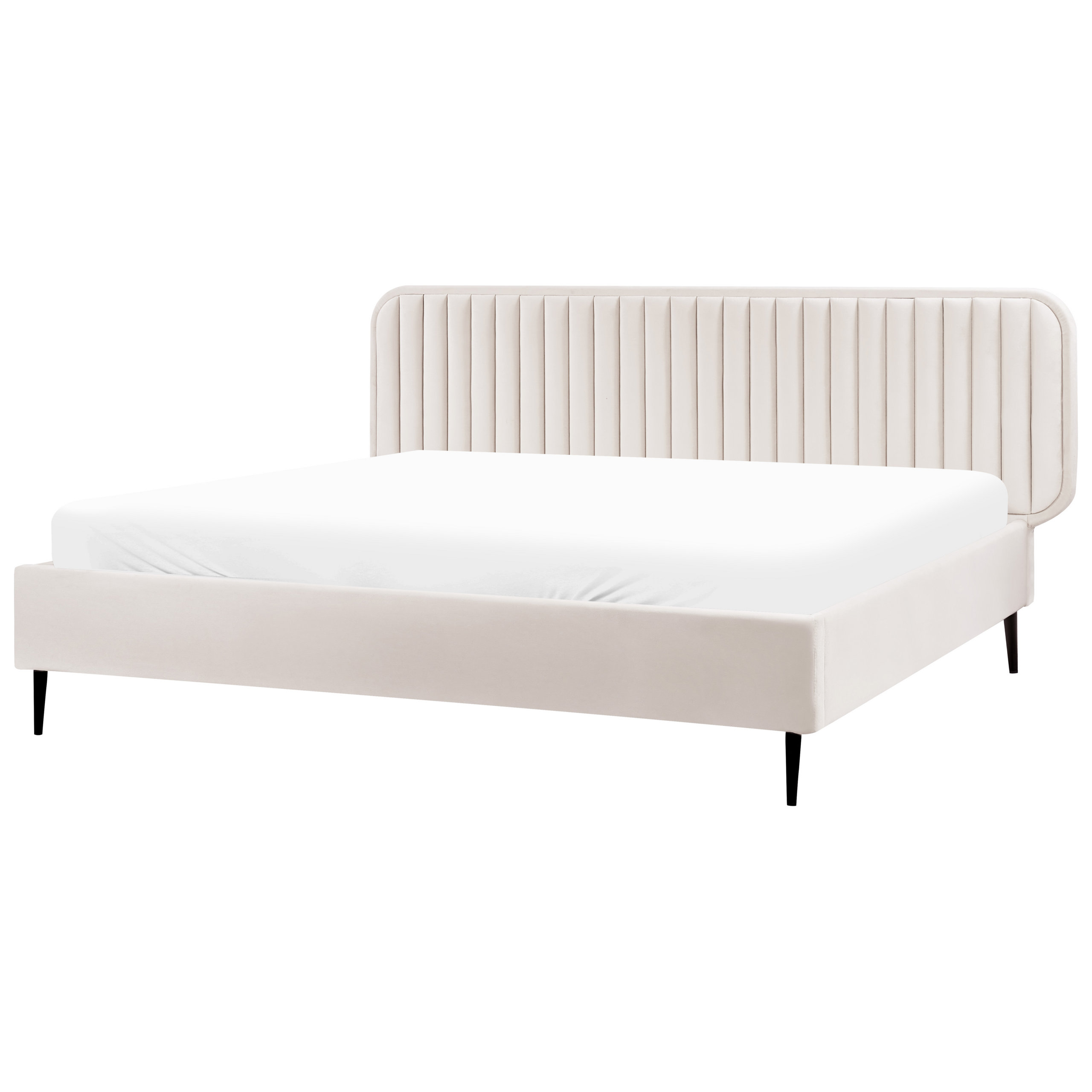 Säng med lamellram Sammet BRIN 180 x 200 cm Beige