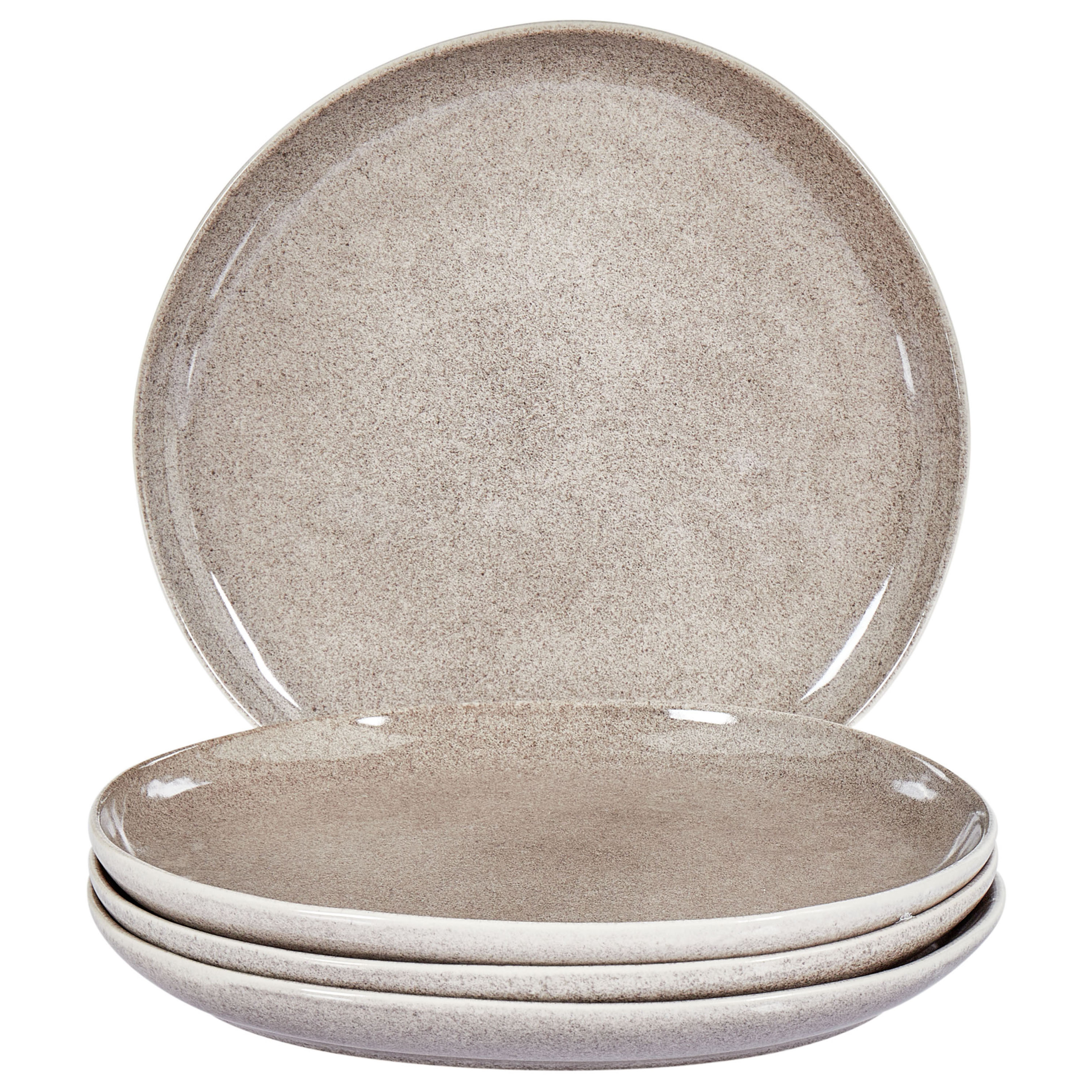 Set med 4 middagstallrikar COSTMARY Stengods Grå 27 cm