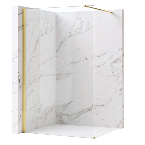 REA Duschvägg Flexi Transparent 140 Guld, 120x140x195cm