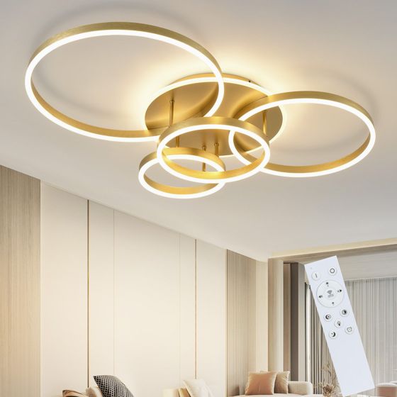 NETTLIFE LED-taklampa för vardagsrum, svart, dimbar, modern design, 61 cm, fjärrkontroll, 50 W