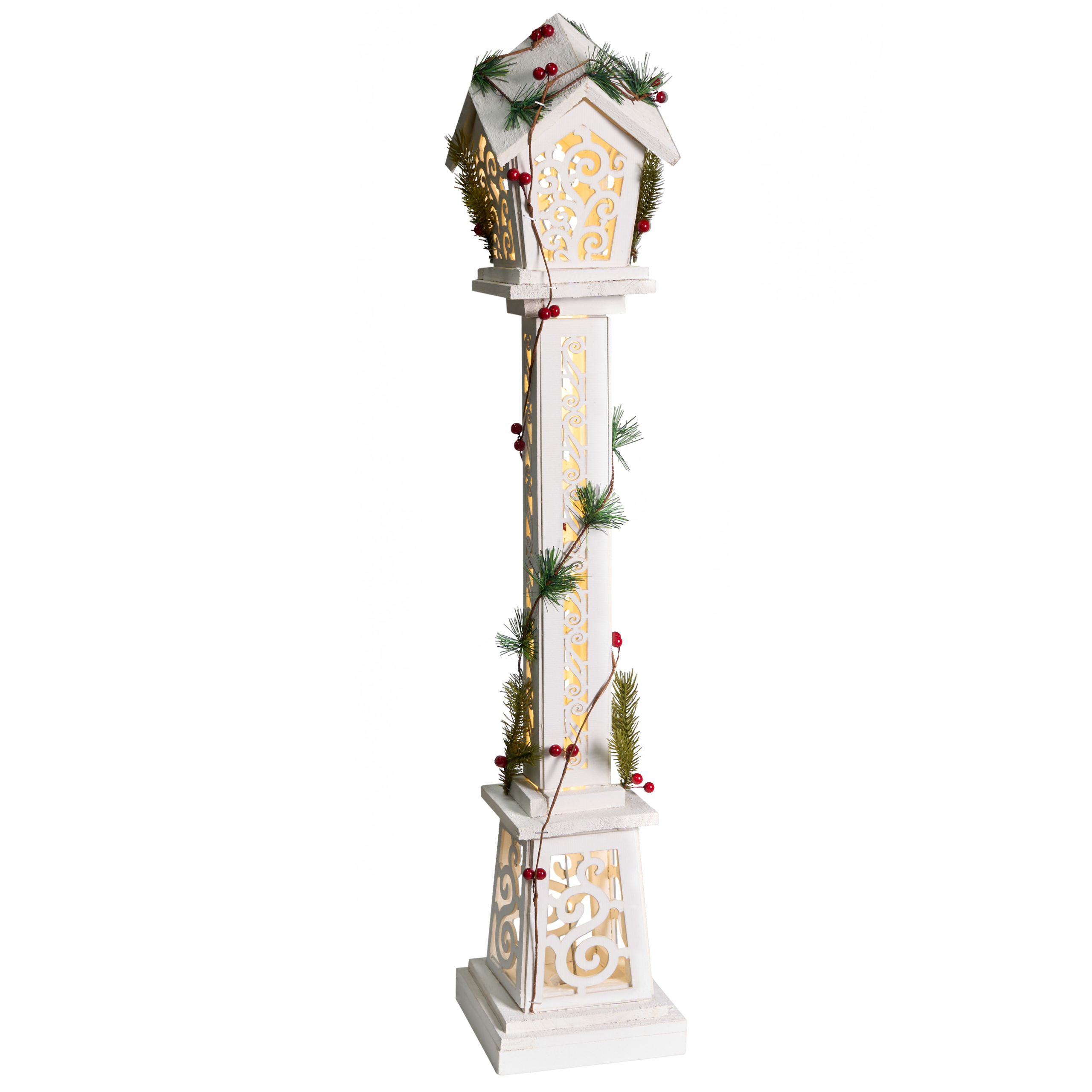 Julpynt LED LUMMENE 80 cm Stolplampa Vit