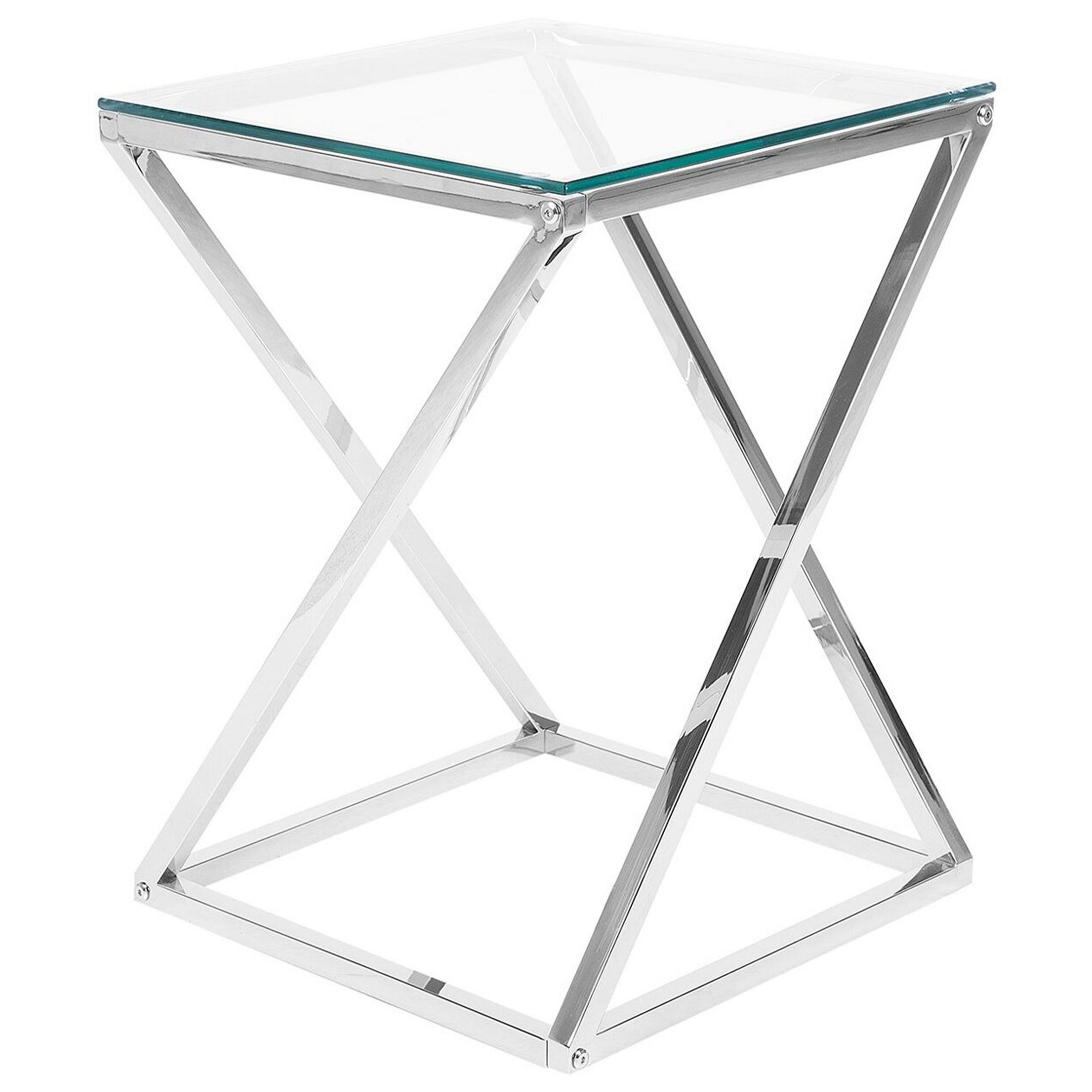 Sidobord BEVERLY Glas Silver