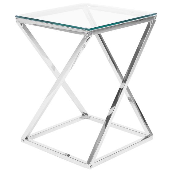 Sidobord BEVERLY Glas Silver