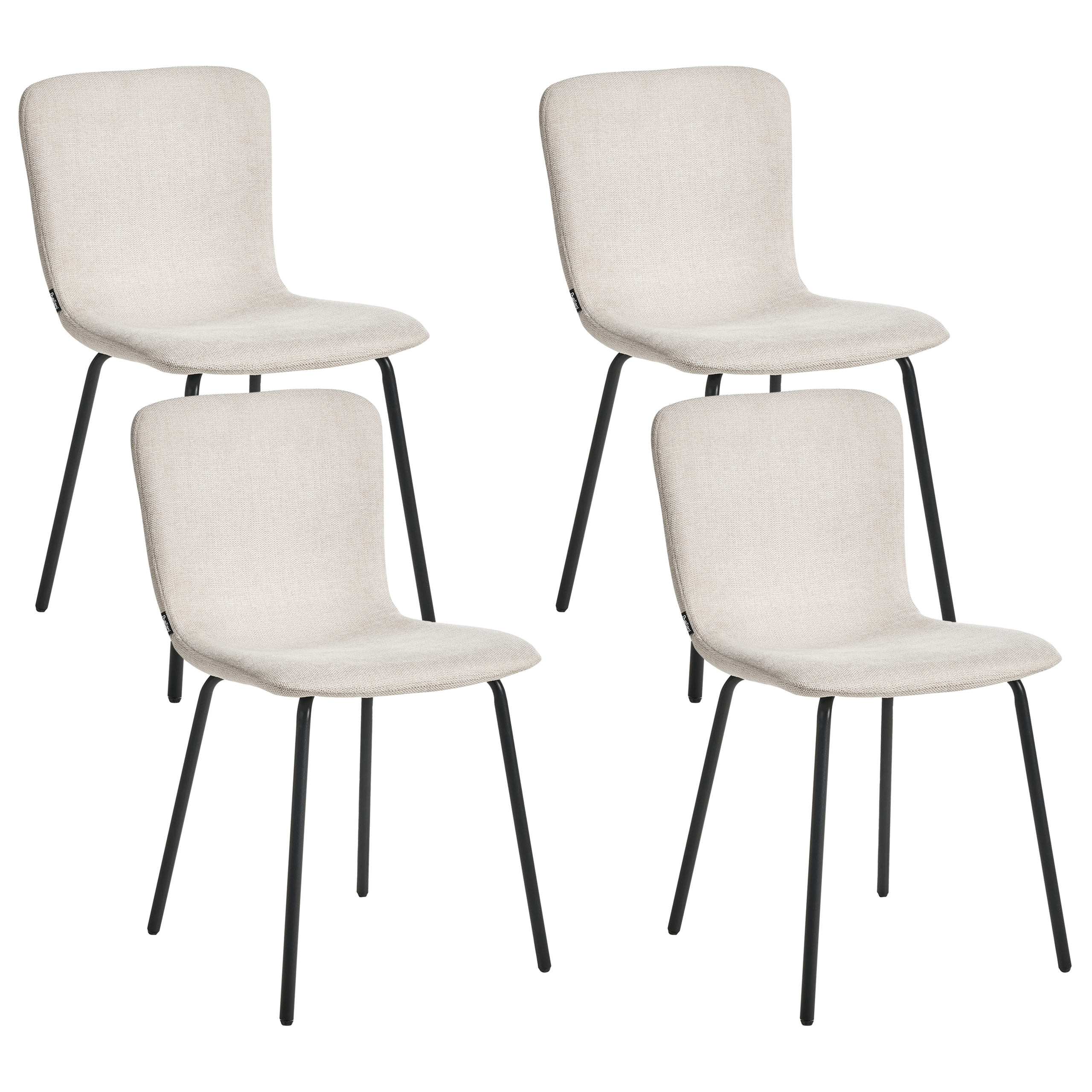 Set med 4 matstolar CALDWELL Ljusbeige