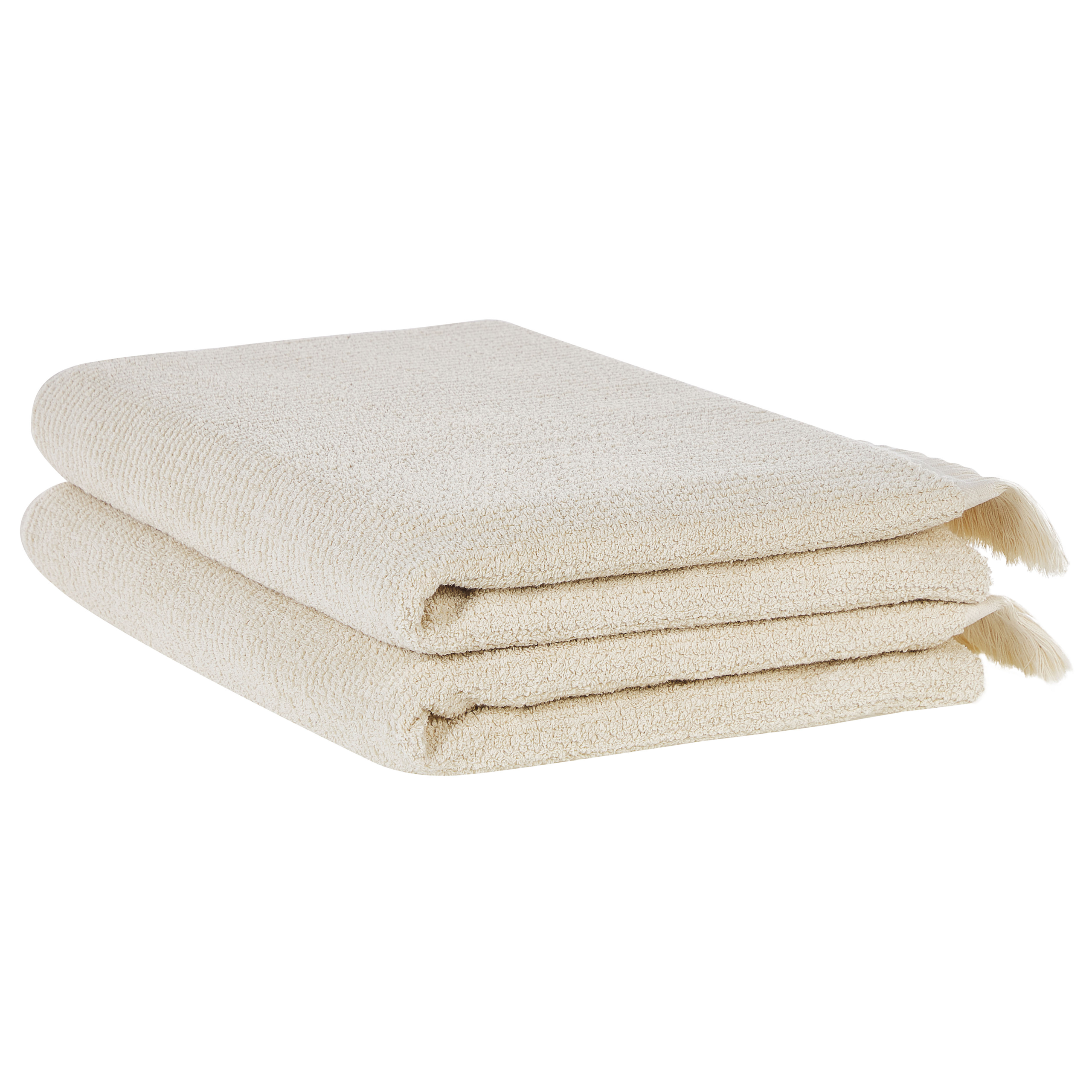 Set med 2 handdukar ATIU Bomullsfrotté Beige