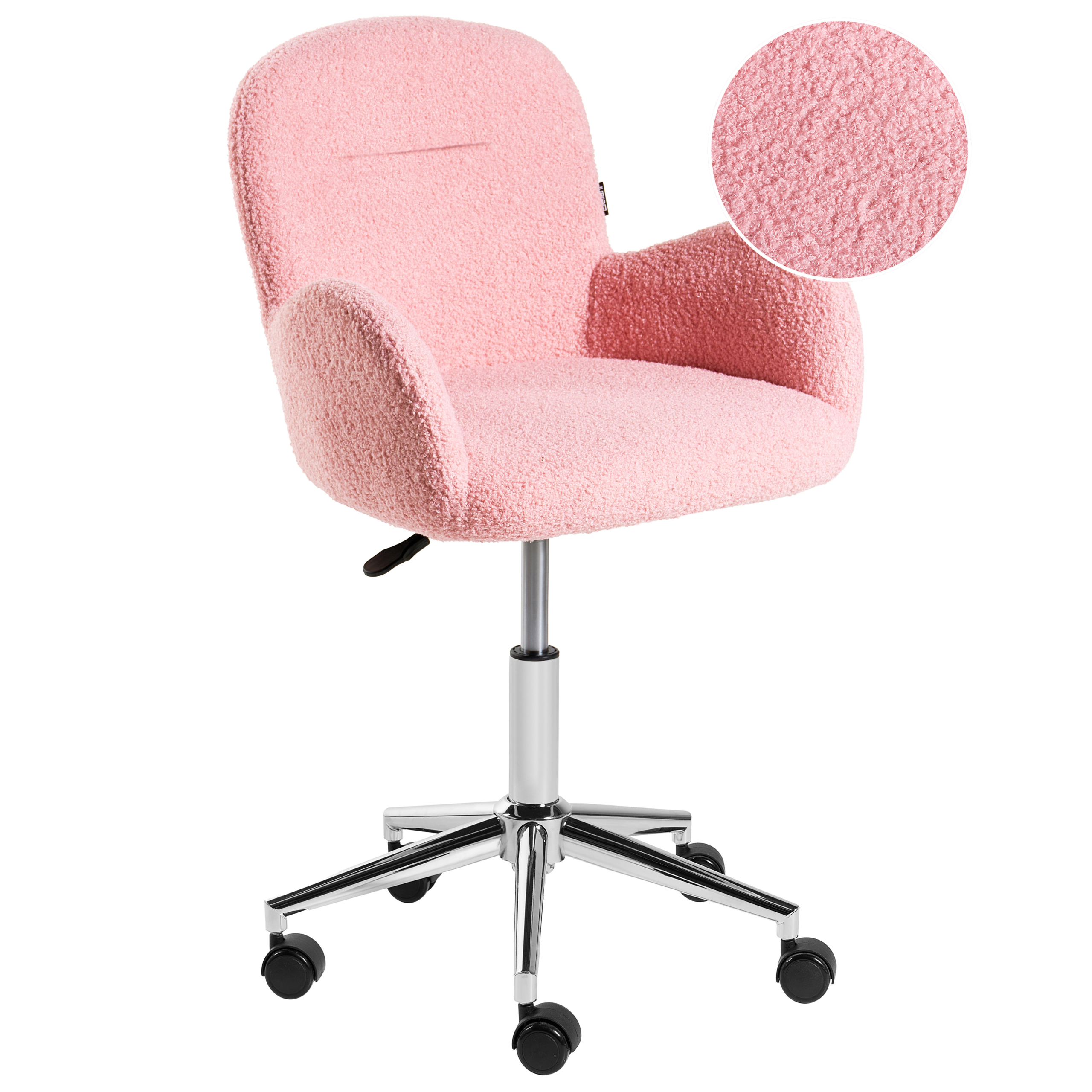 Skrivbordsstol PRIDDY Bouclé Rosa